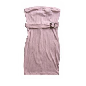 PINK STRAPLESS DRESS W/ BELT • SIZE M • IRIS BASIC • NWT